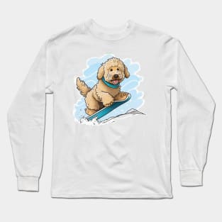 Feel Good Fashion: Snowboarding Labradoodle Long Sleeve T-Shirt